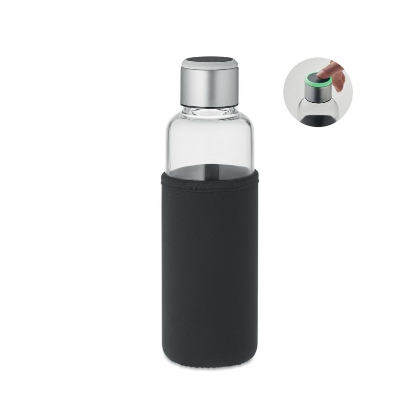 Glass bottle with warning sensor