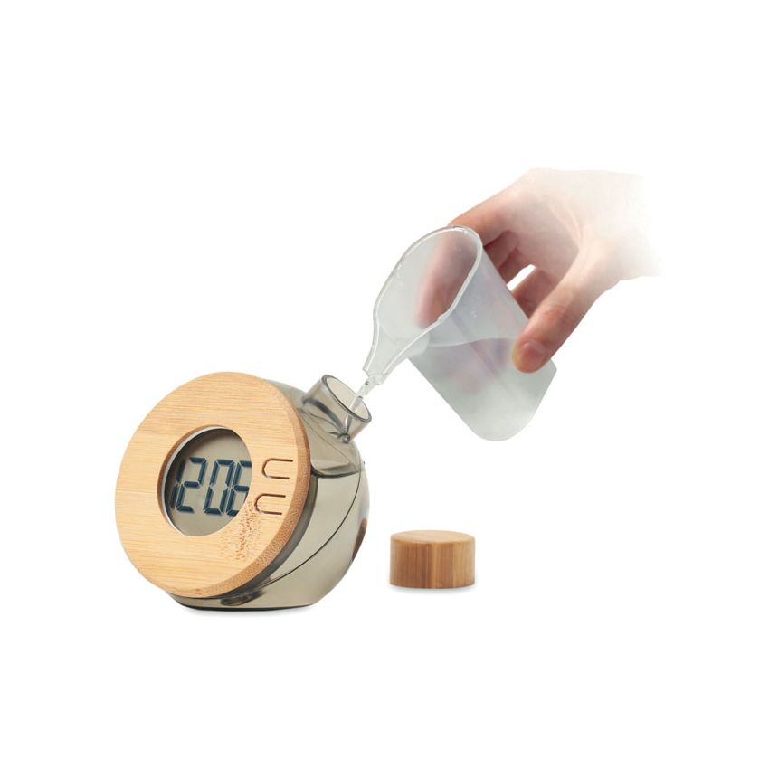 Bamboo Water LCD Clock