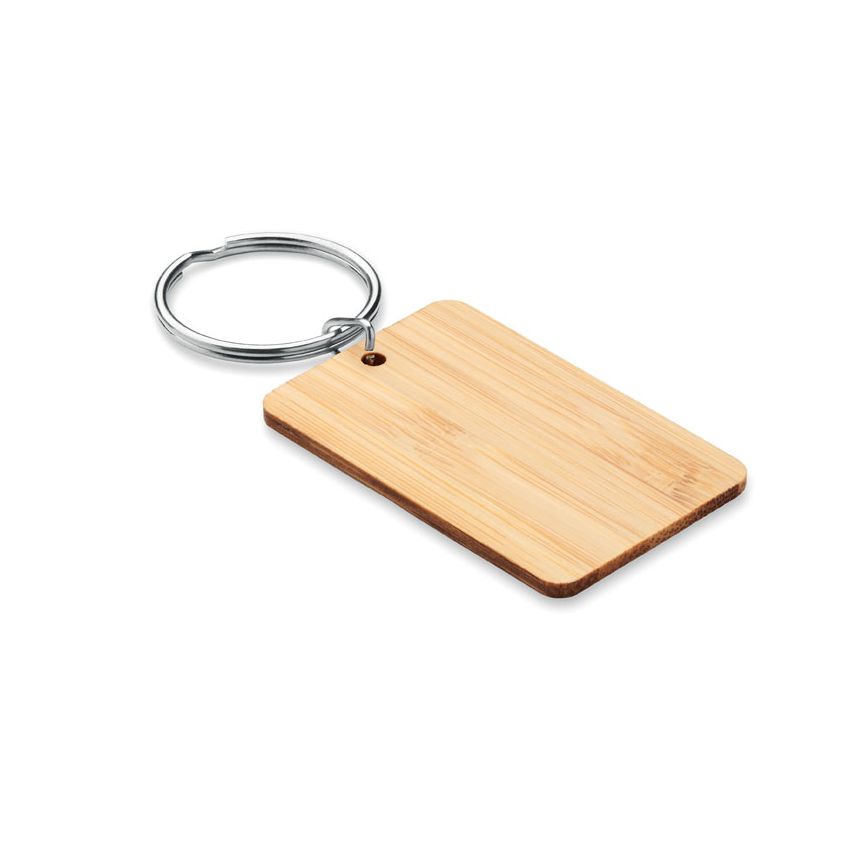 Rectangular bamboo keyring