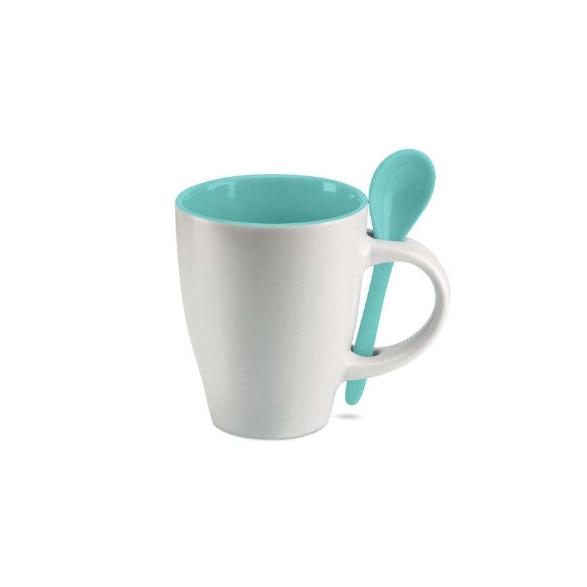 Two-tone mug with spoon 250ml