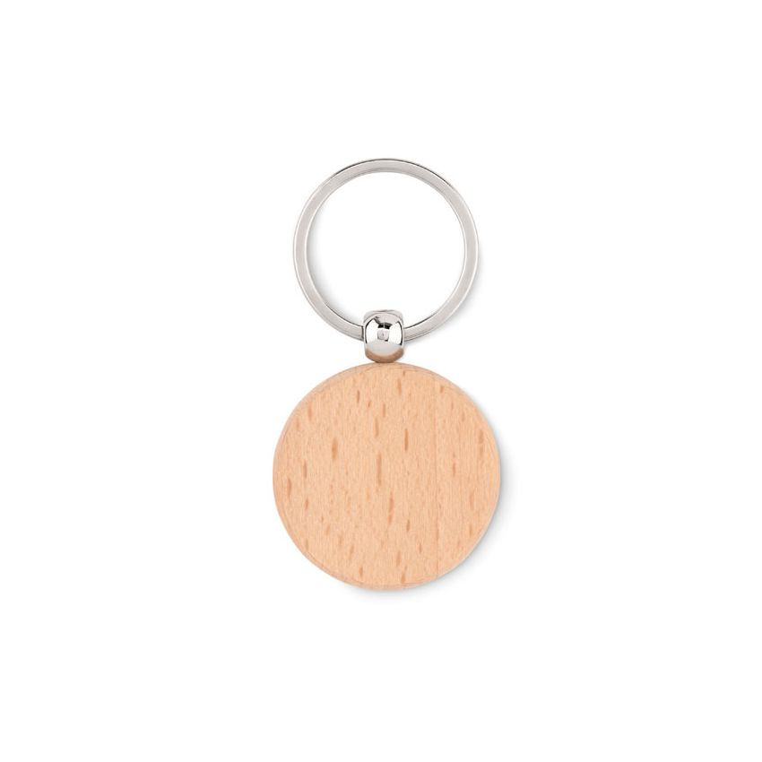 Round wooden keyring