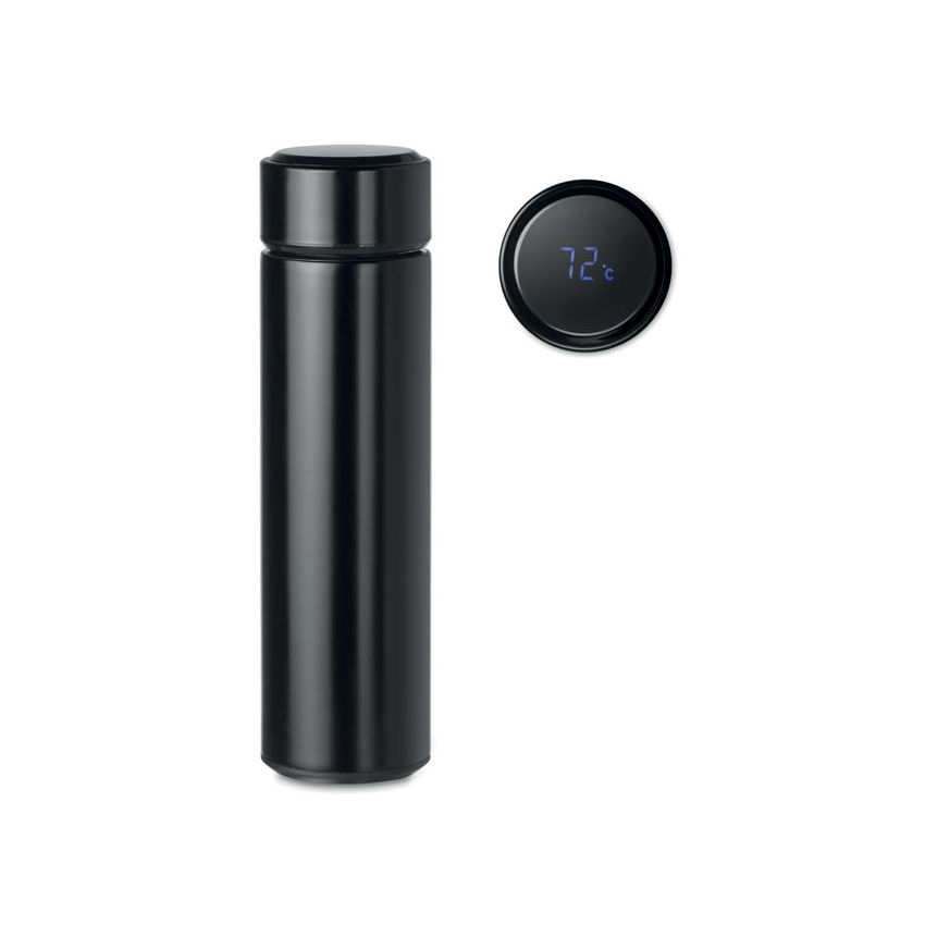 Bottle with touch thermometer