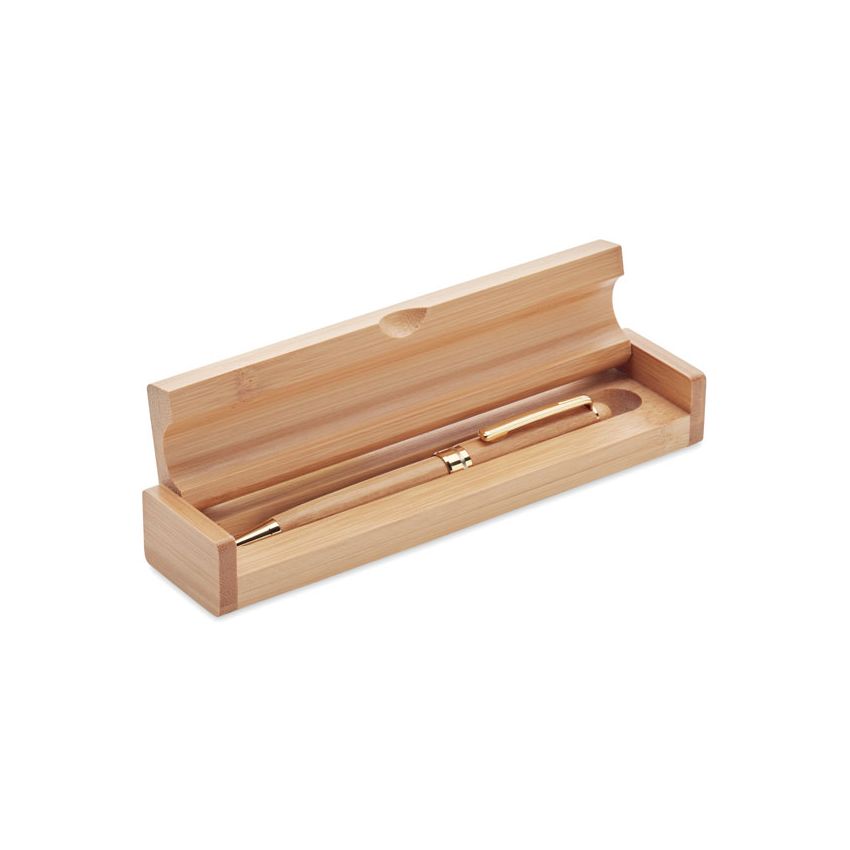 Twist-action bamboo ballpoint pen