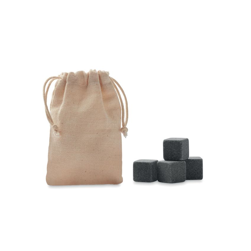 4 ice cubes in a bag