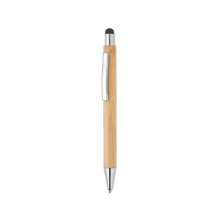 Bamboo ballpoint pen with blue ink