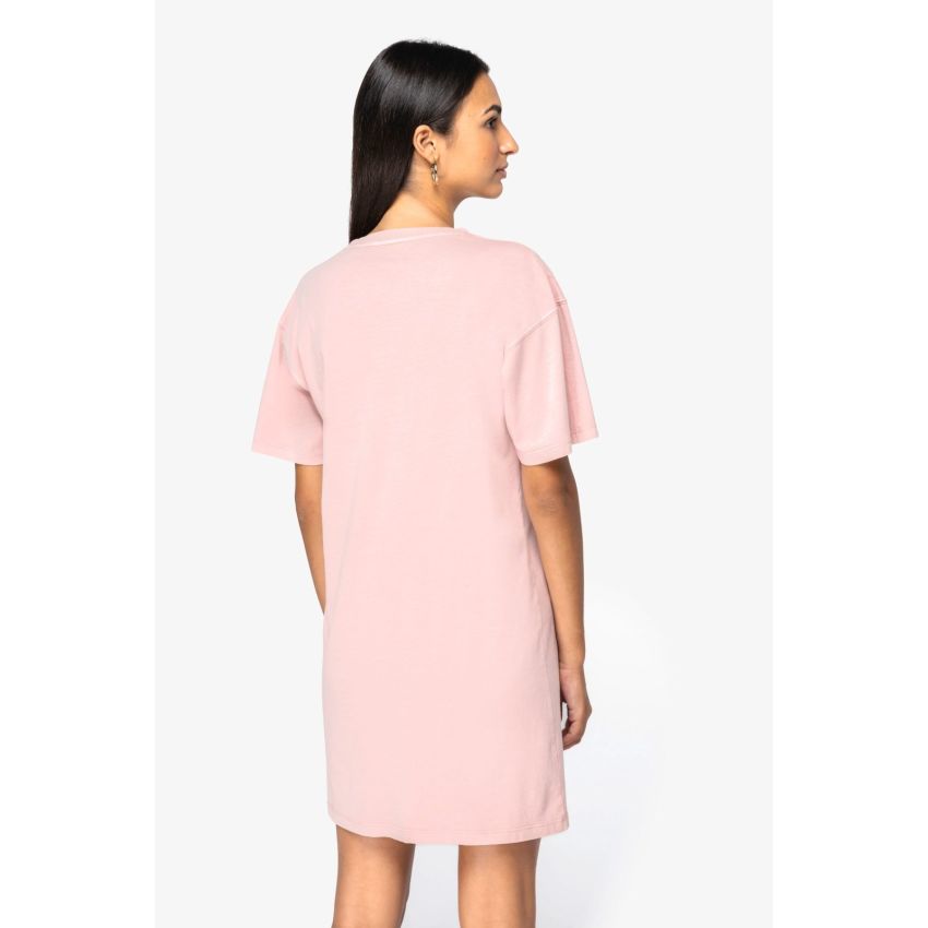 Eco-friendly washed-look women's t-shirt dress