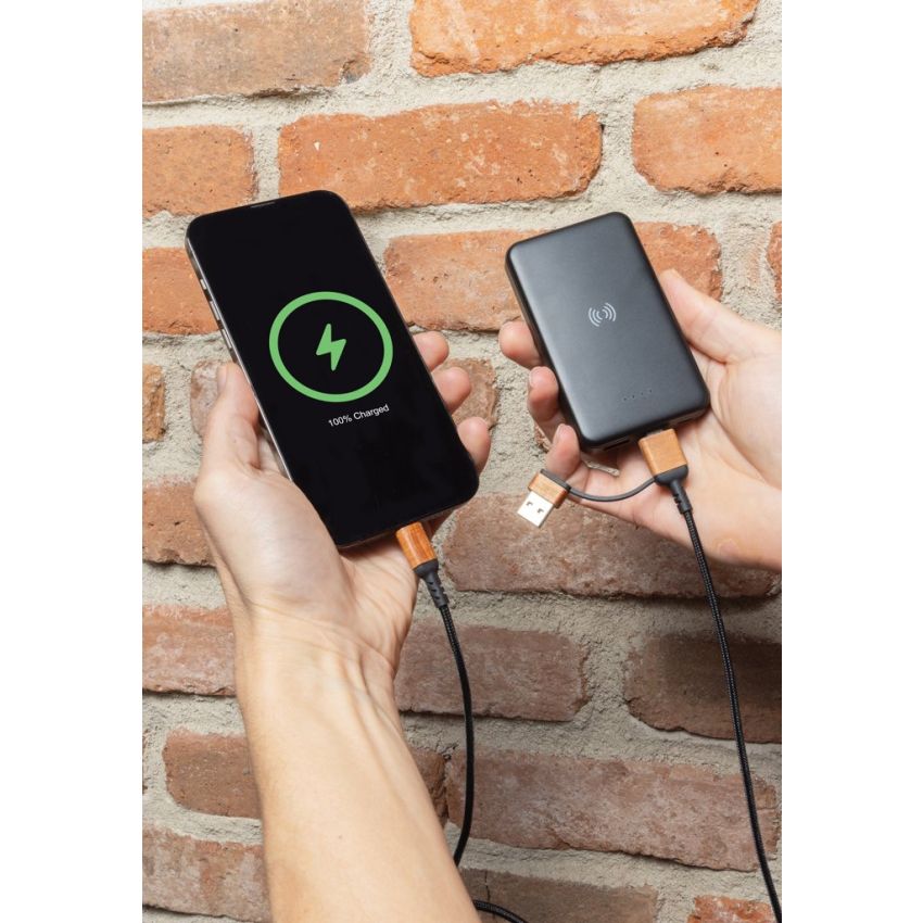 5W Wireless Power Bank Recycled RCS Plastic 5,000 mAh