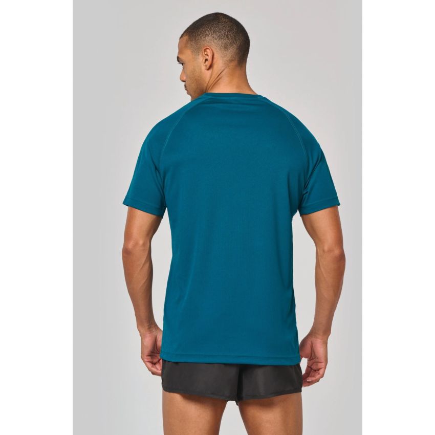 Men's sports T-shirt in recycled material with crew neck