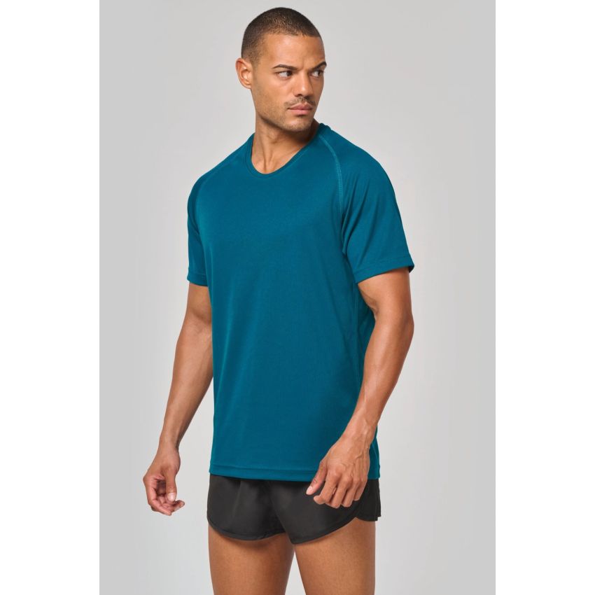 Men's sports T-shirt in recycled material with crew neck