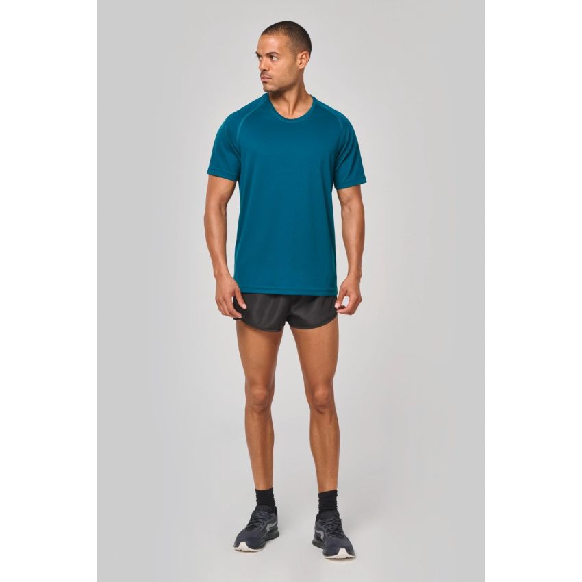 Men's sports T-shirt in recycled material with crew neck