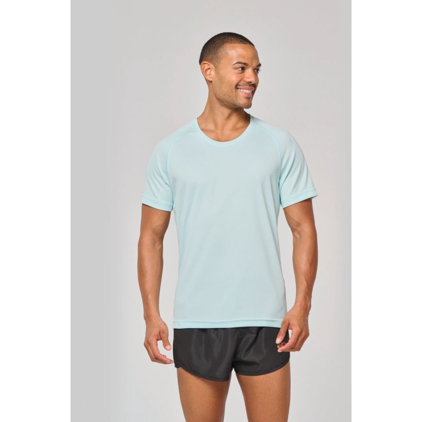 Men's sports T-shirt in recycled material with crew neck