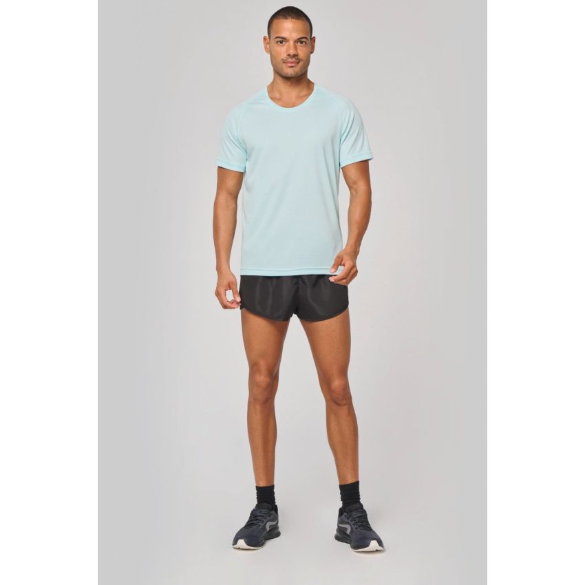 Men's sports T-shirt in recycled material with crew neck