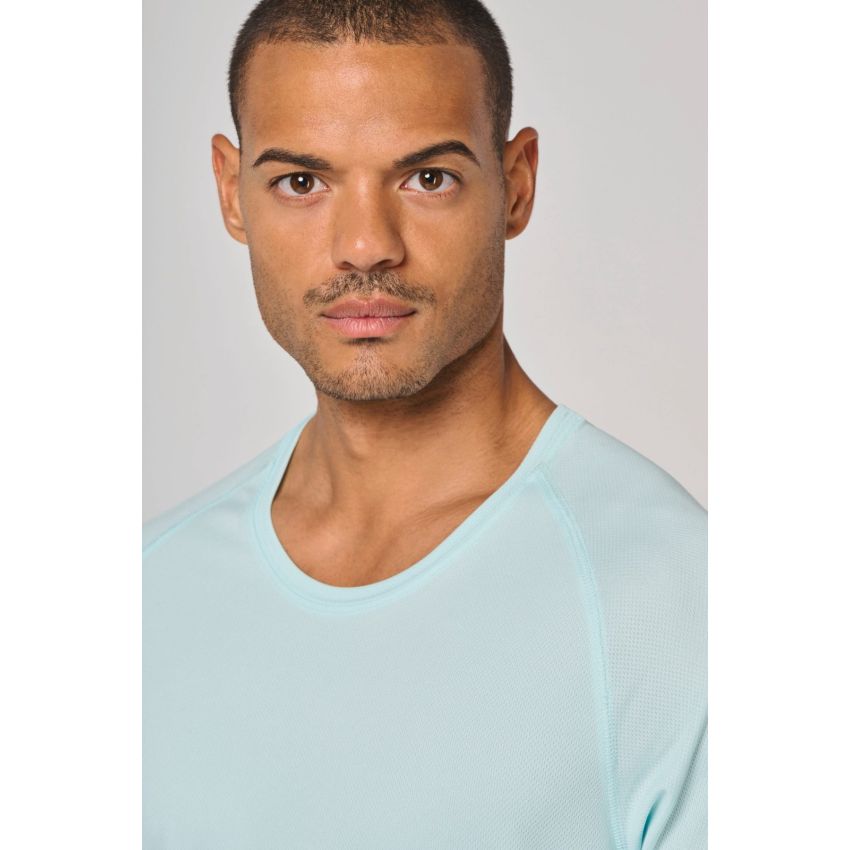 Men's sports T-shirt in recycled material with crew neck
