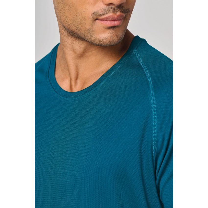 Men's sports T-shirt in recycled material with crew neck