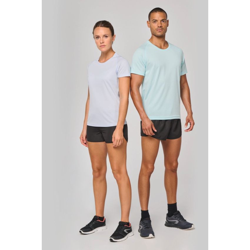 Men's sports T-shirt in recycled material with crew neck