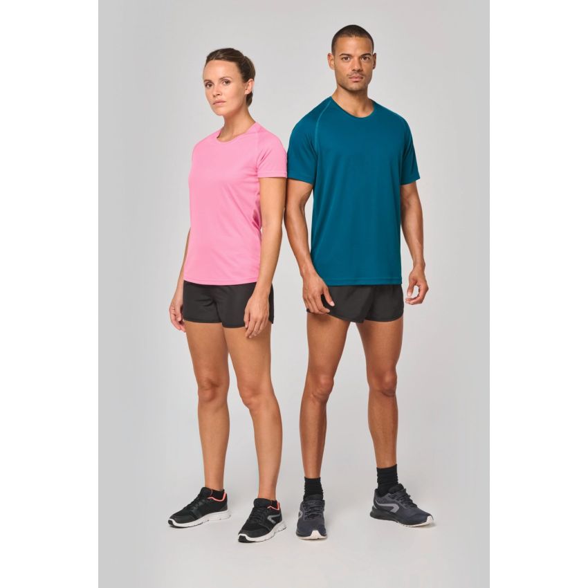 Men's sports T-shirt in recycled material with crew neck