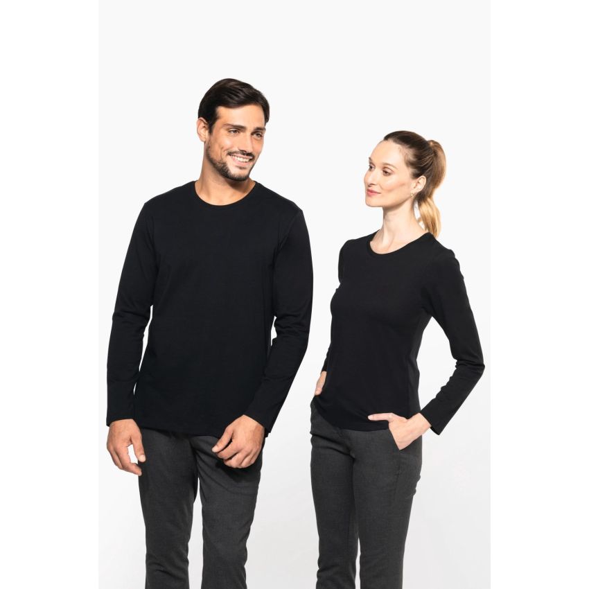 Women's Supima® T-shirt with round neck and long sleeves