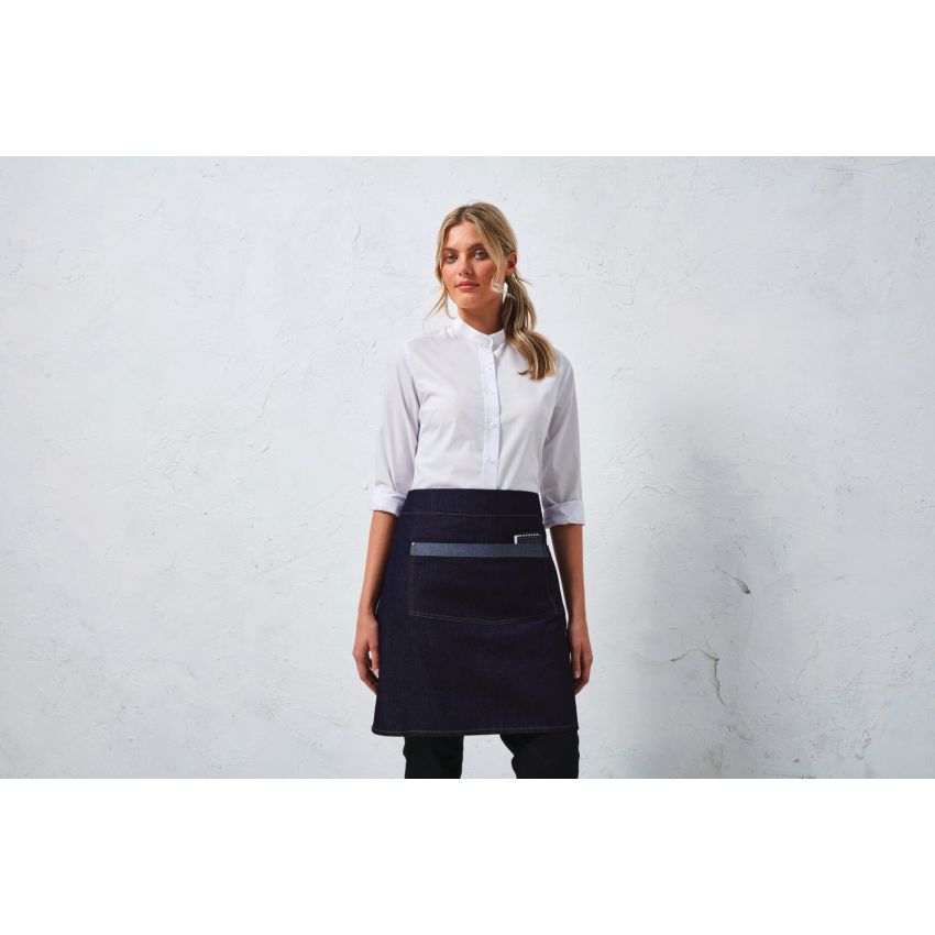 Short denim apron 