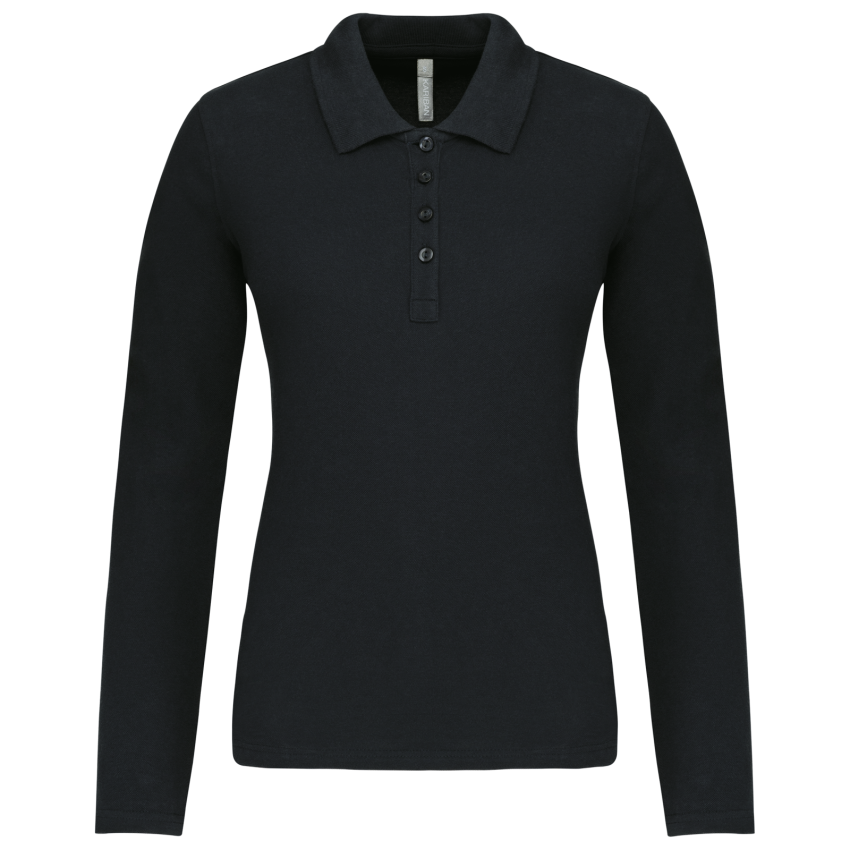 Ladies' long-sleeve piqué polo