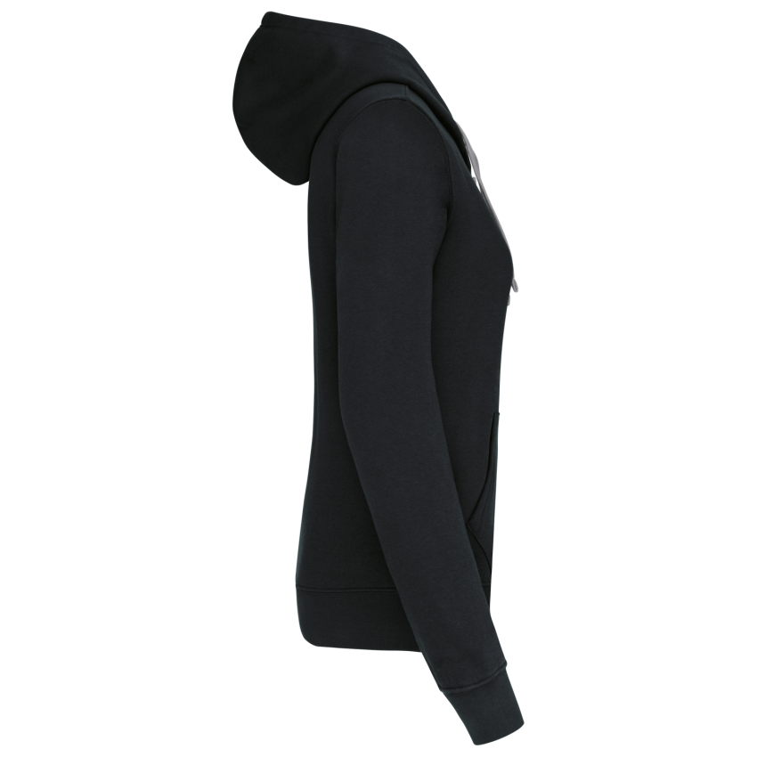 Ladies' sweatshirt with contrast hood