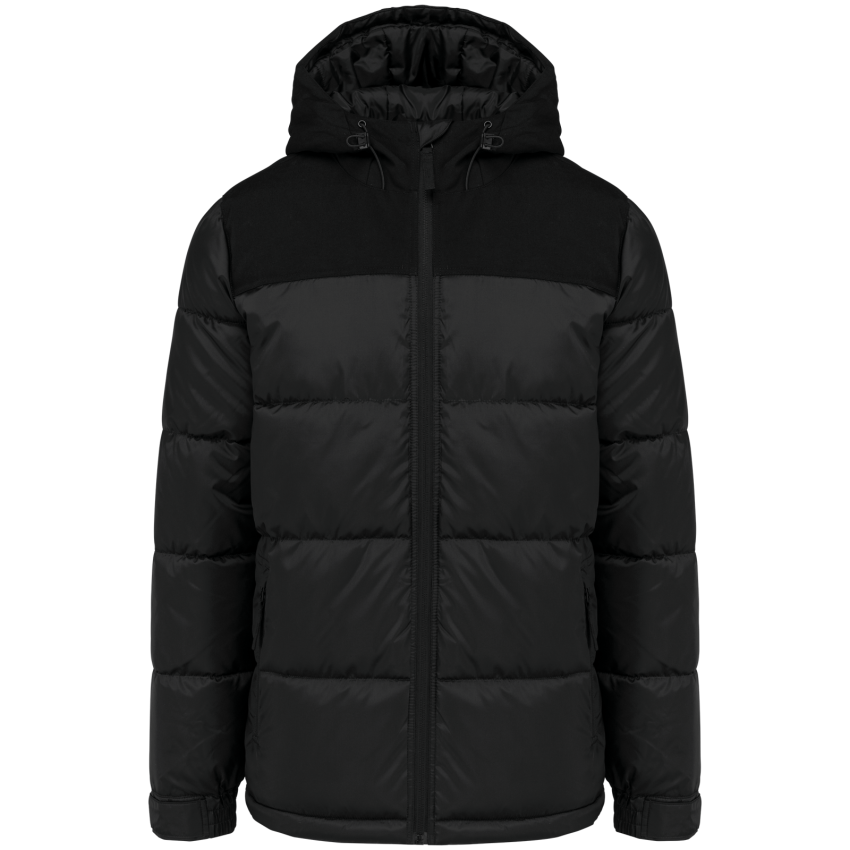 Unisex two-tone padded parka with hood