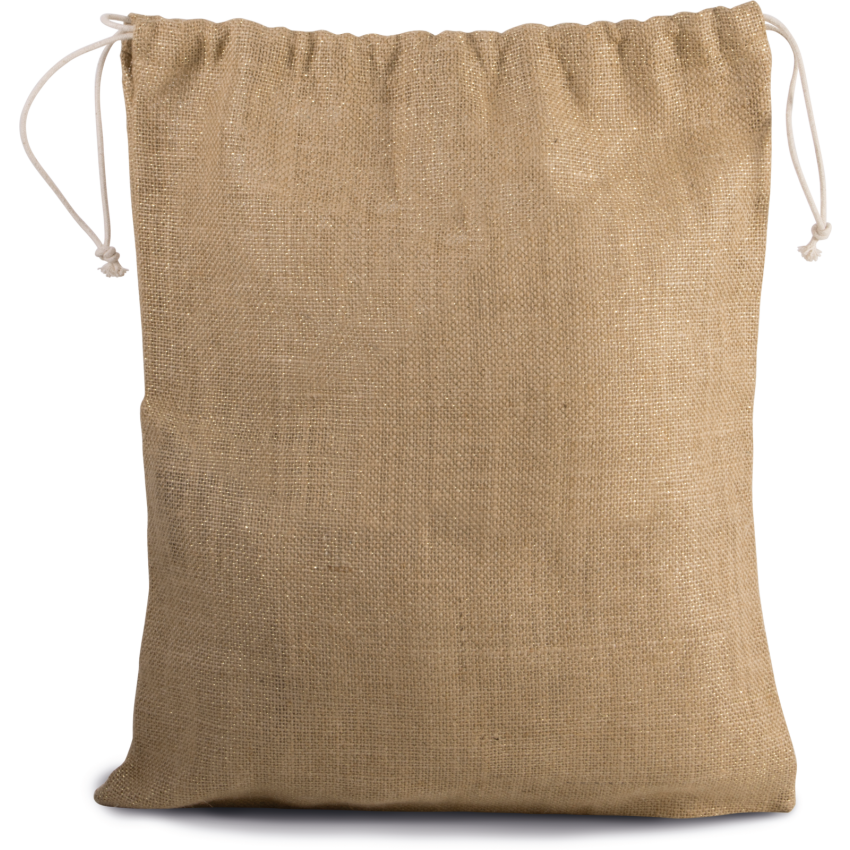 Jute bag with drawstring