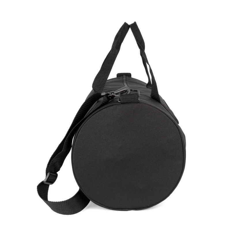 Recycled cylindrical bag with front pocket