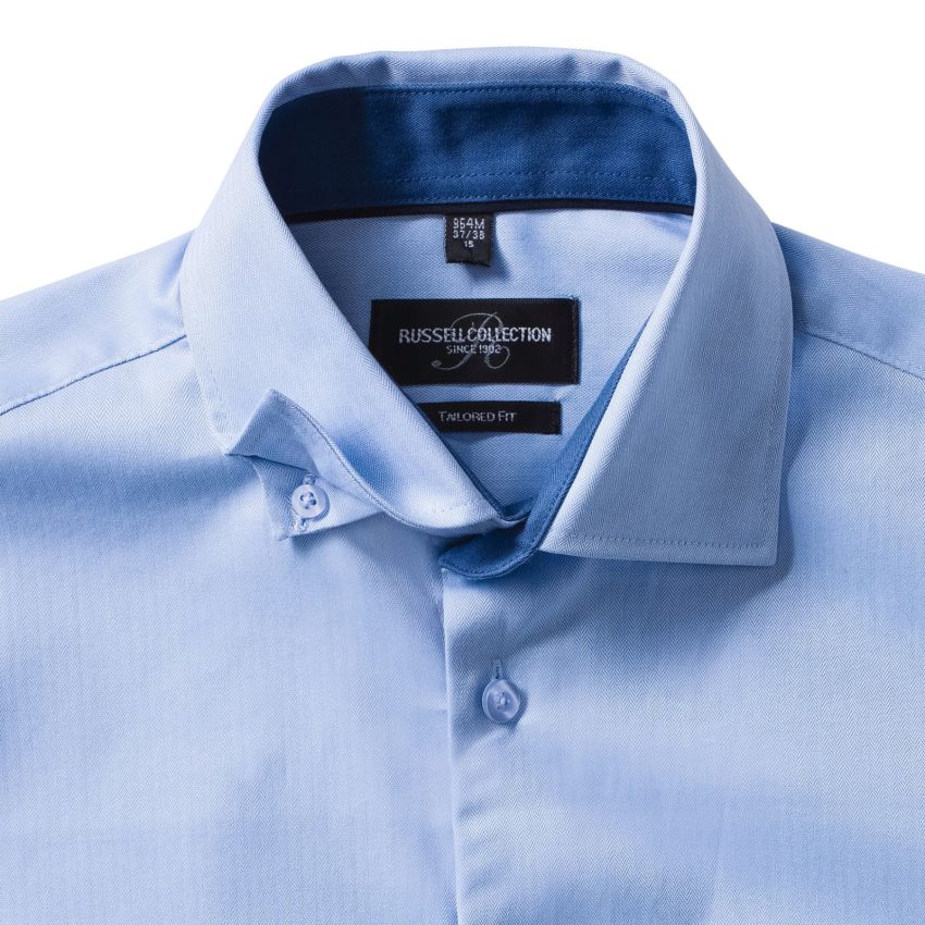 Long-sleeved Herringbone Shirt