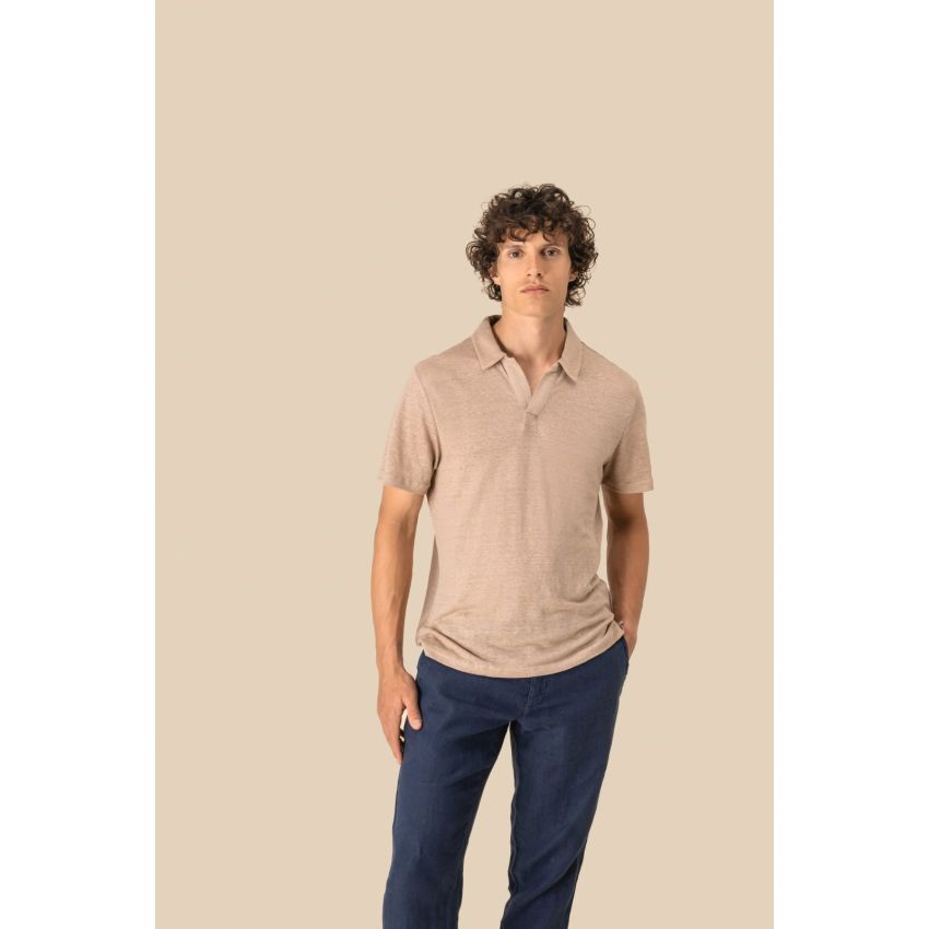 Men's linen polo