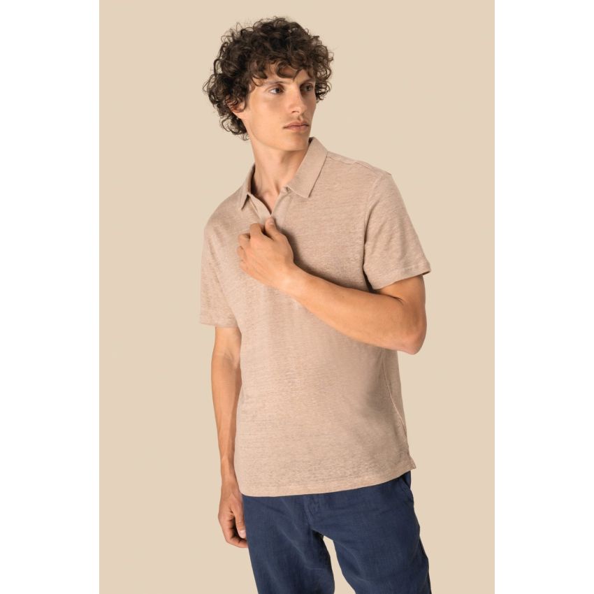 Men's linen polo