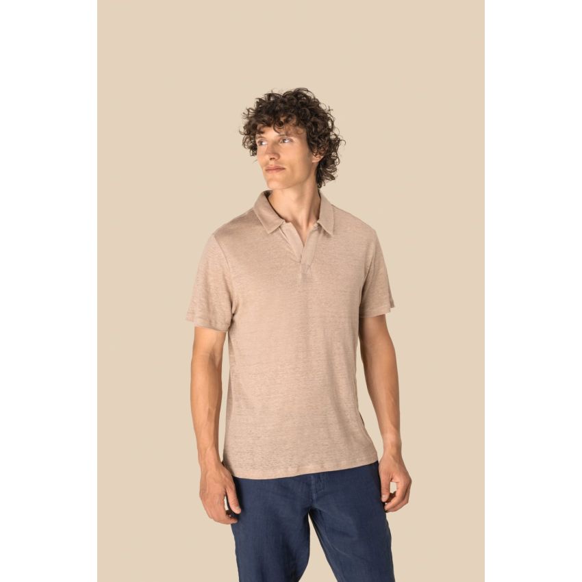 Men's linen polo