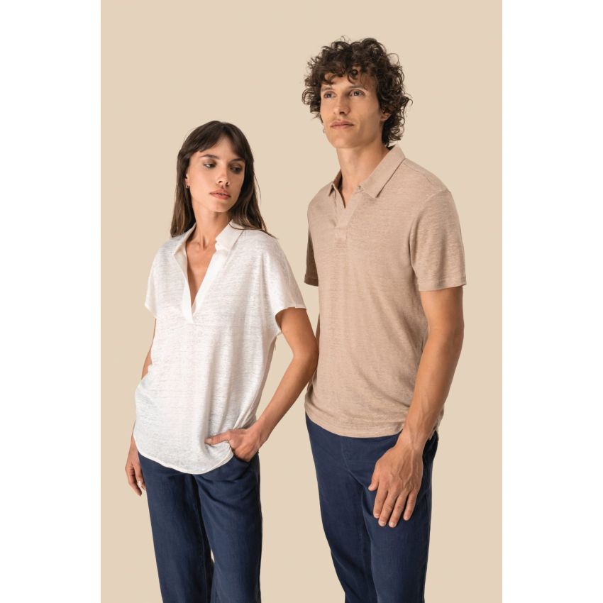Men's linen polo