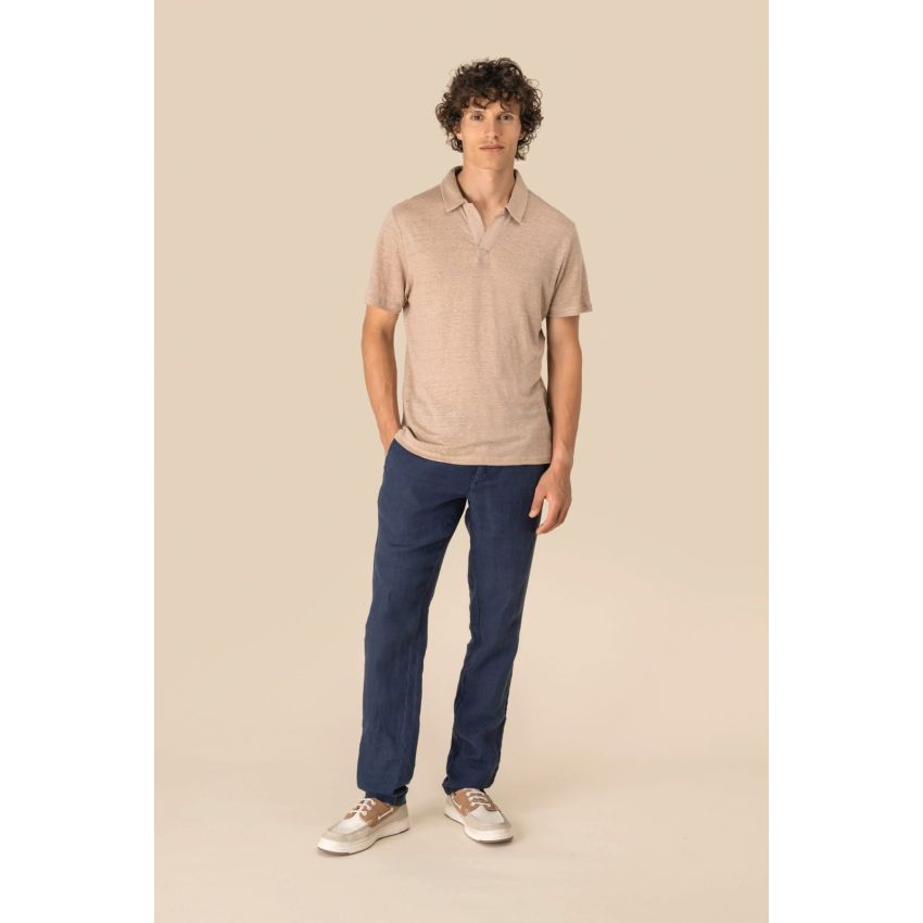 Men's linen polo