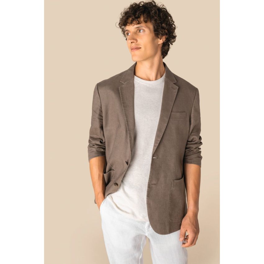 Men's washed-look linen blazer