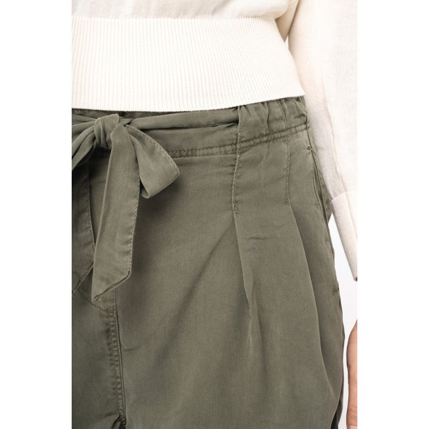 Eco-friendly washed-look Tencel shorts for women