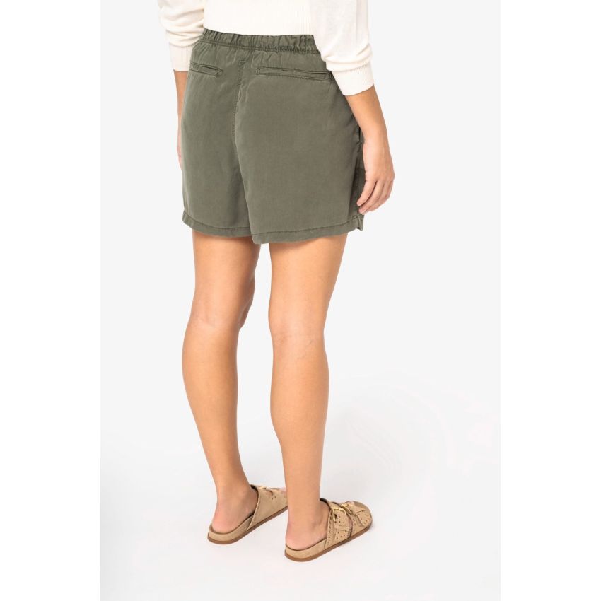 Eco-friendly washed-look Tencel shorts for women
