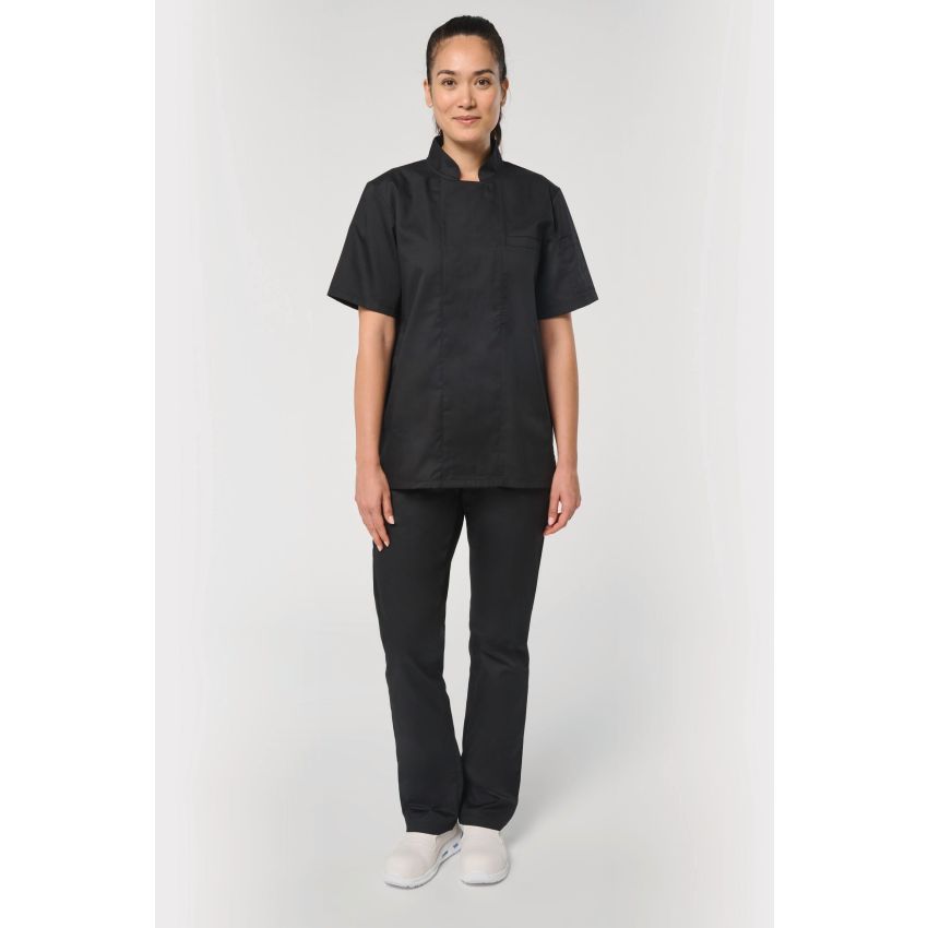 Unisex short-sleeve eco-friendly chef jacket