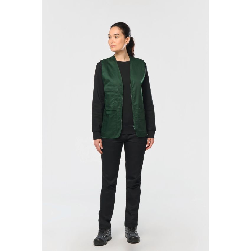 Unisex multi-pocket polyester/cotton waistcoat