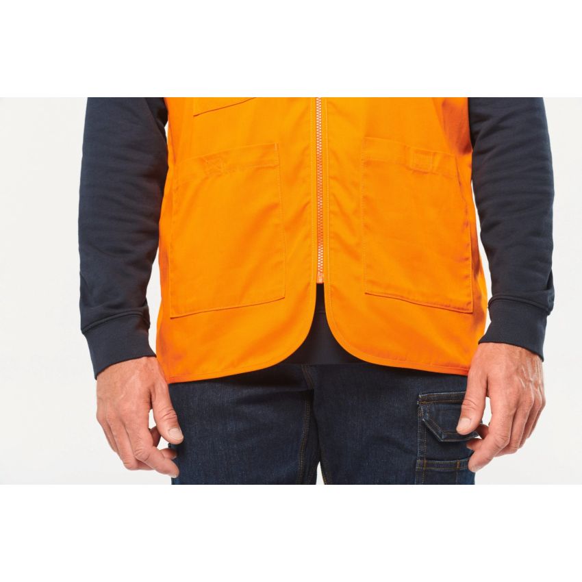 Unisex multi-pocket polyester/cotton waistcoat