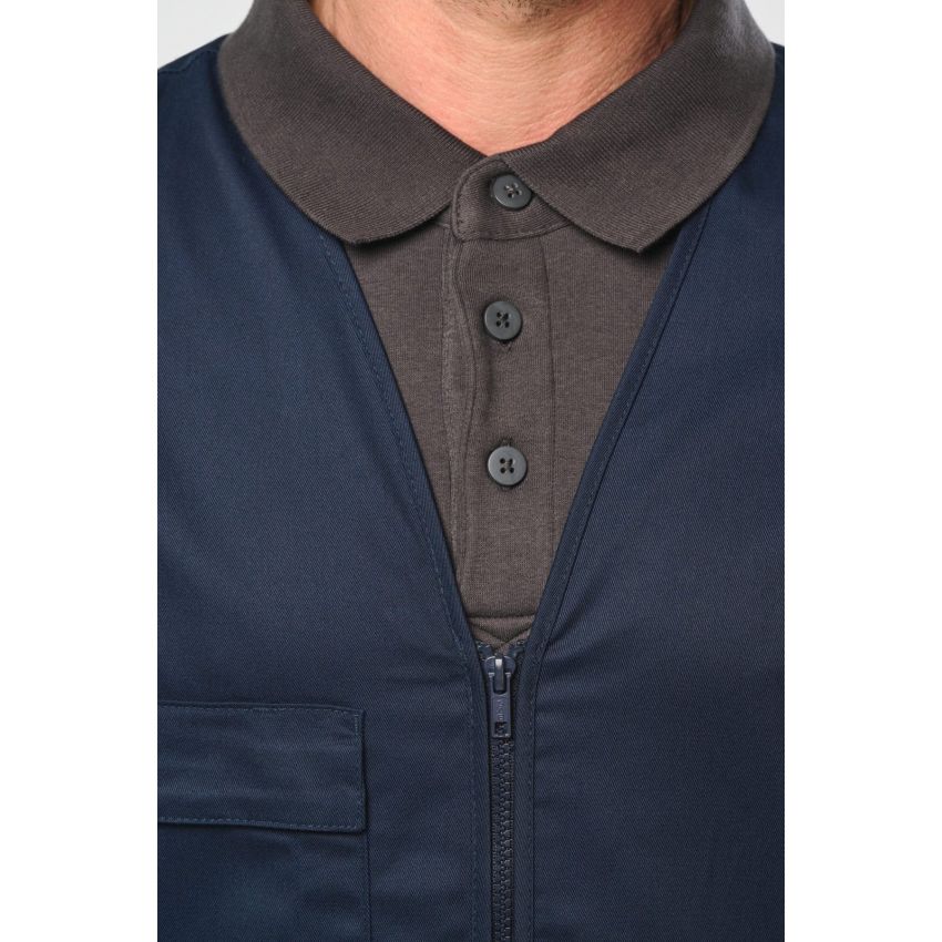 Unisex multi-pocket polyester/cotton waistcoat