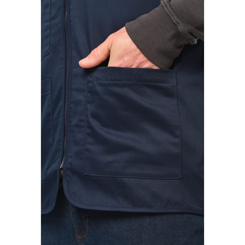 Unisex multi-pocket polyester/cotton waistcoat