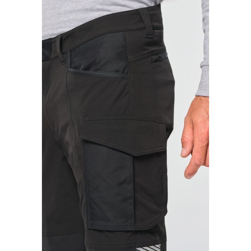 Unisex recycled multi-pocket stretch trousers