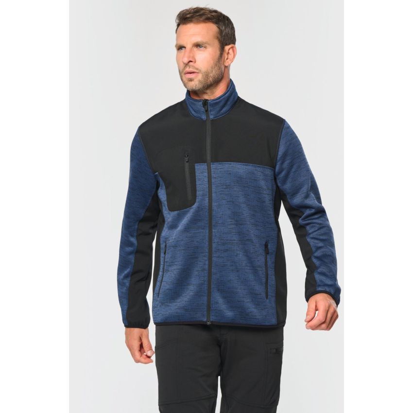 Men's jacket in recycled polytricot material