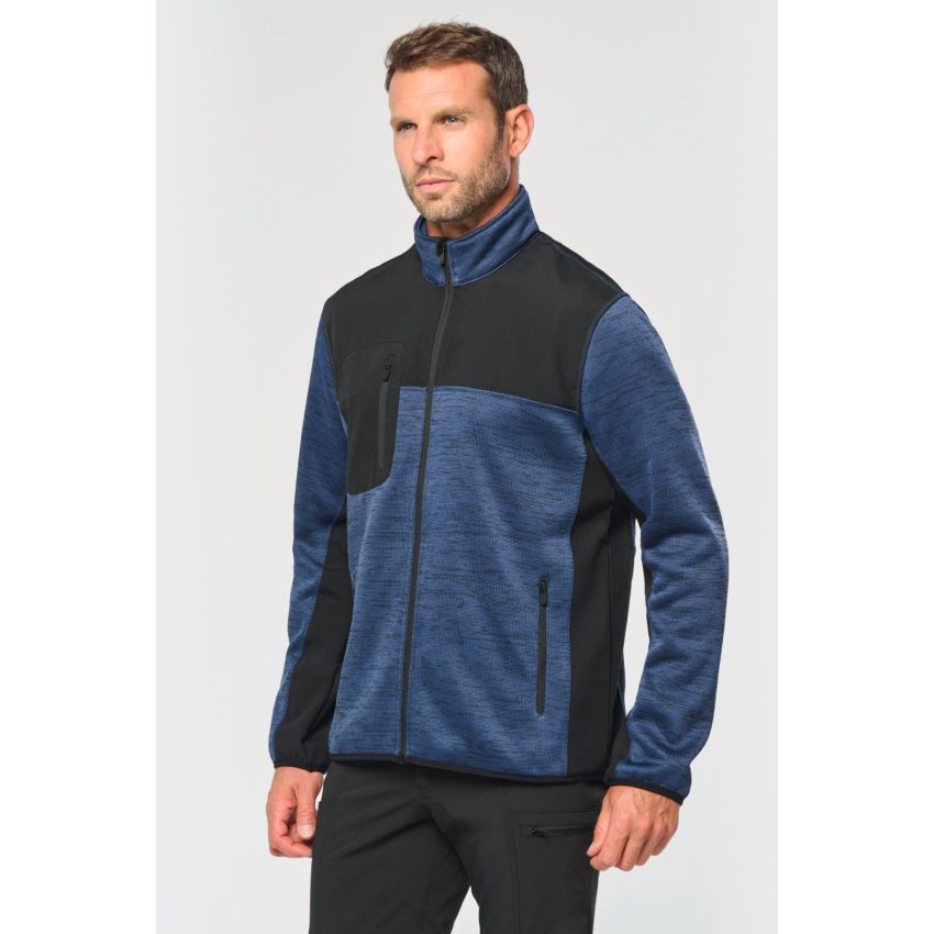 Men's jacket in recycled polytricot material
